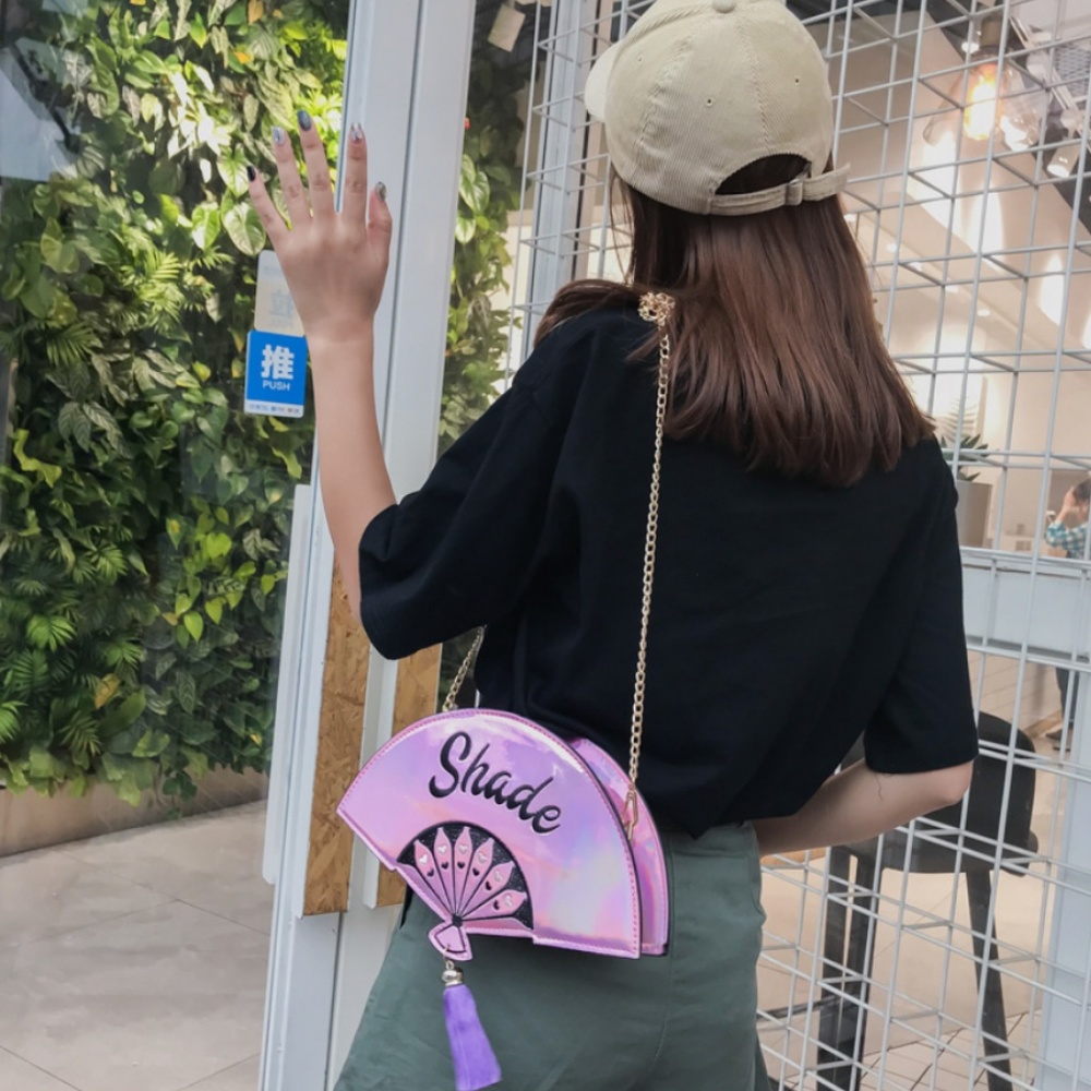 Throwing Shade Pink Fan Holographic Crossbody Bag - Picture 2 of 8